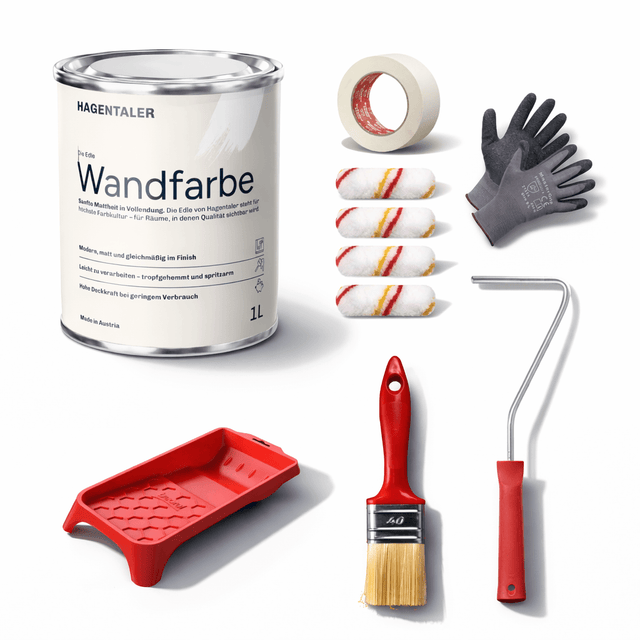 Wandfarbe im Set in RAL 7033 - Zementgrau - Hagentaler