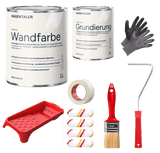 Wandfarbe - Komplettset - All - in - One mit Gratis Zubehör und Grundierung - Hagentaler